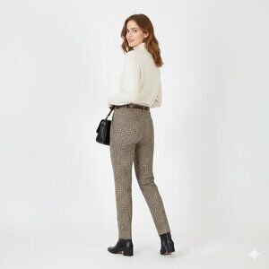 *Pennans Brown Plaid Slacks Trousers